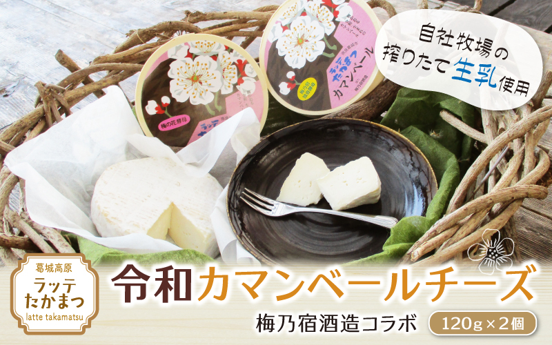 （冷蔵） ラッテたかまつ 令和カマンベール チーズ２個 梅乃宿酒造 コラボ ／ 奈良県 葛城市【latt003】