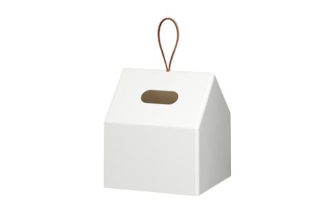再生プラスチックを使ったティッシュホルダー ＴＨＲ－０１ ホワイト ／ ライクイット ティッシュケース 持ち運び 取手 トイレットペーパー ロールペーパー 奈良県 葛城市【like087】