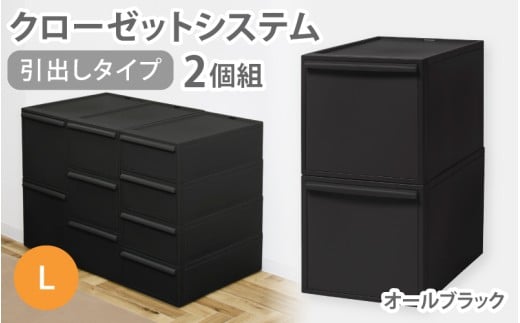 クローゼットシステム 引出しタイプL　2個組　CS-D3 2P (5色からお好きなカラーが選べる) ／ オールブラック  収納 ライクイット like-it 奈良県 葛城市【like101-5】