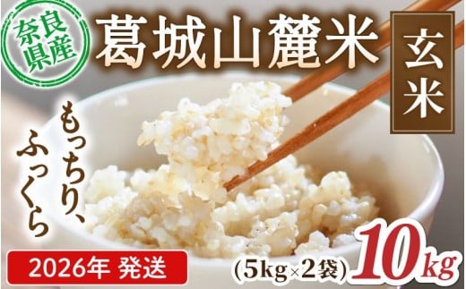先行予約 葛城山麓米 ヒノヒカリ（玄米）計10kg [ 5kg×2袋 ] 令和8年産 【2026年10月下旬～順次発送】／ スマイル葛城農業 若手農家 玄米 栄養 新規就農 ごはん お米 米 おいしい ふっくら 農家直送 奈良県 葛城市【smlk025】