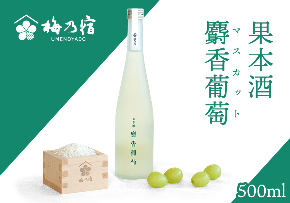 梅乃宿 果本酒 麝香葡萄(マスカット) 500ml ／ 日本酒 フルーツ 果物 マスカット ぶどう 新感覚 お酒 純米大吟醸 贈り物 ギフト プレゼント フルーティー 【umyd043】