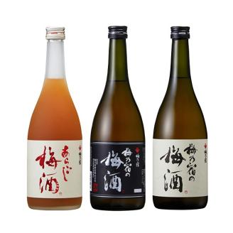 梅乃宿 豪華 ３本セット あらごし梅酒 黒ラベル 各720ml ／ 濃厚 日本酒仕込み お酒 人気 ギフト 贈り物 プレゼント メーカー直送 奈良県 葛城市【umyd001】