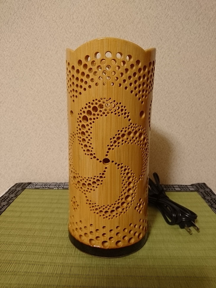 竹あかり カザグルマA-2(表皮剥ぎタイプ)／行灯 照明 間接照