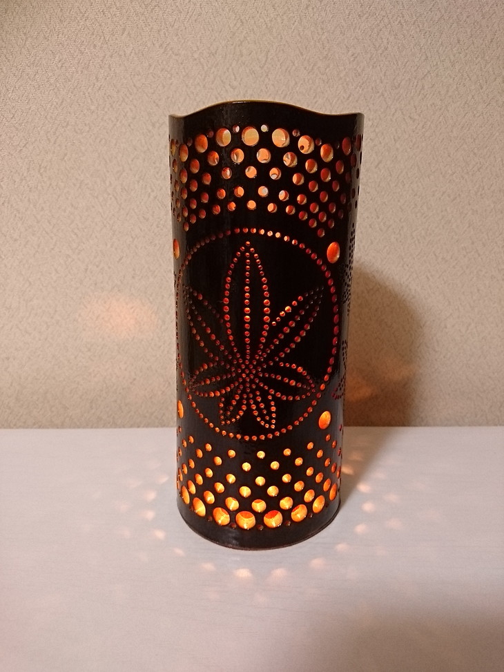 竹あかり カエデB-1(表皮焦がしタイプ)／行灯 照明 間接照明