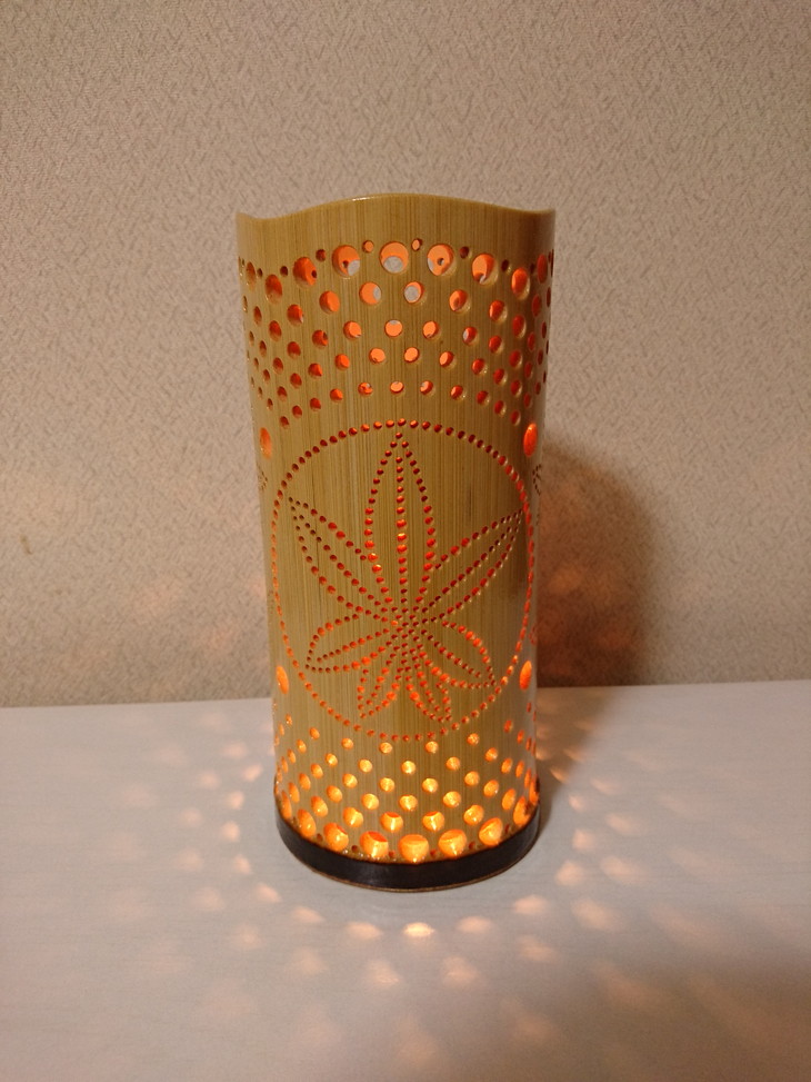 竹あかり カエデB-2(表皮剥ぎタイプ)／行灯 照明 間接照明 