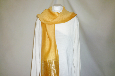 （G）草木染のストール（大・橘・シルク）