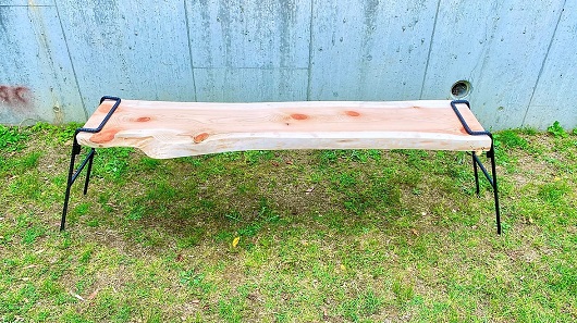 アイアン テーブル 天然 ひのき 製品 / ふるさと納税 キャン