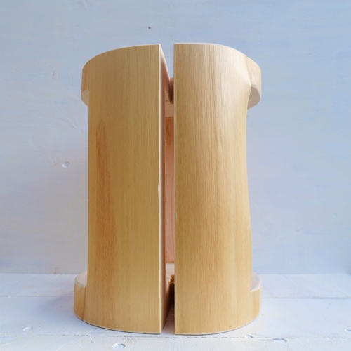 森の丸太くり抜きスツール＜ヒノキ／磨き丸太仕上げ＞/オ