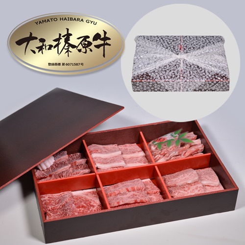 (冷凍) 大和榛原牛 焼肉 6種盛り／うし源本店 黒毛和牛 A5 キ