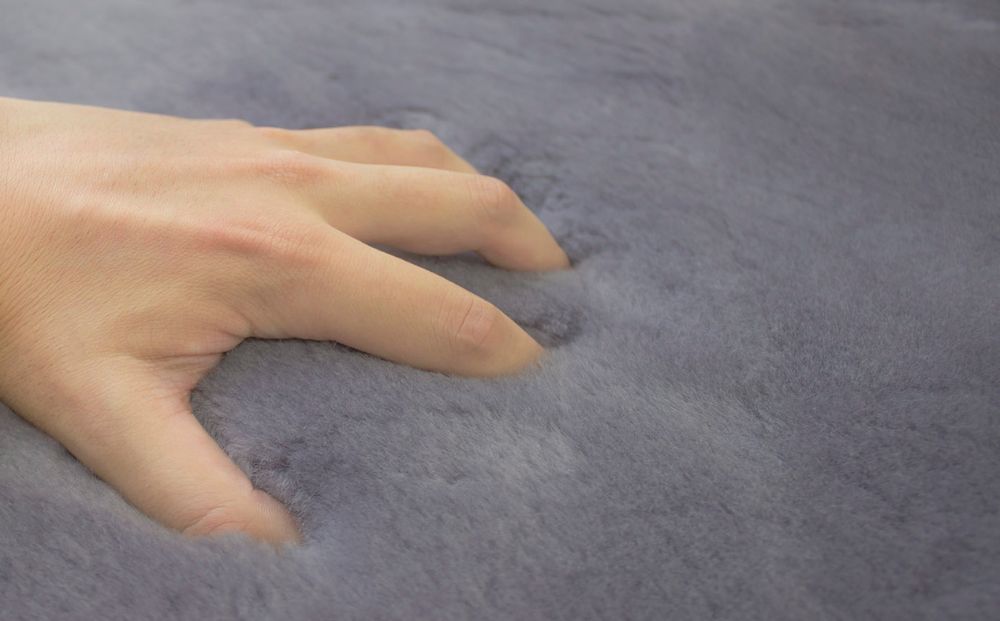 奈良 (株)マスダ製 ムートン シーツ ダブル グレー／ 寝具 