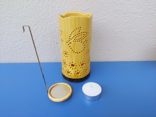 竹製 キャンドル ホルダー ウサギ Ｕ-2 (表皮剥ぎタイプ)／