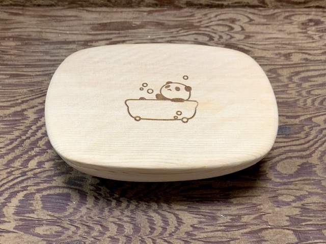 木曽檜 バスタブ型 弁当箱 【 パンダ 】 ランチ タブ ／ 津