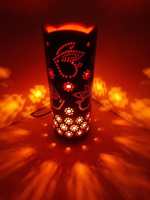 竹あかり うさぎ-1 (表皮焦がしタイプ) ／ ウサギ 天然素材 