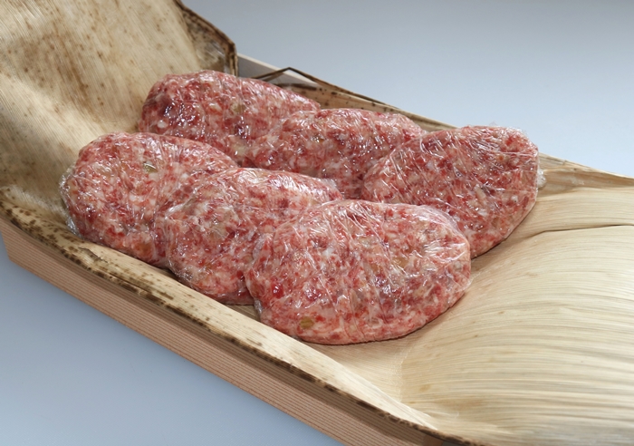 冷凍 宇陀里牛 手作り 生 ハンバーグ ６個 ( １個あたり 約15