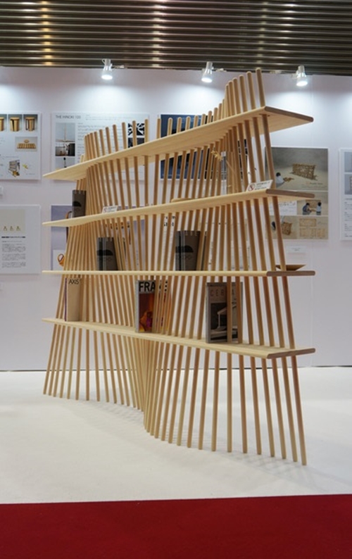 shell×shelf ／森庄銘木 ヒノキ 桧 インテリア ブックエンド 