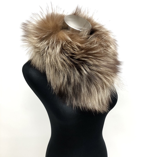 ファー マフラー シルバーフォックス キャメル&ベージュ ／