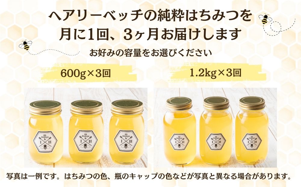 【定期便3回】むろうはちみつ 奈良産 純粋はちみつ へアリ