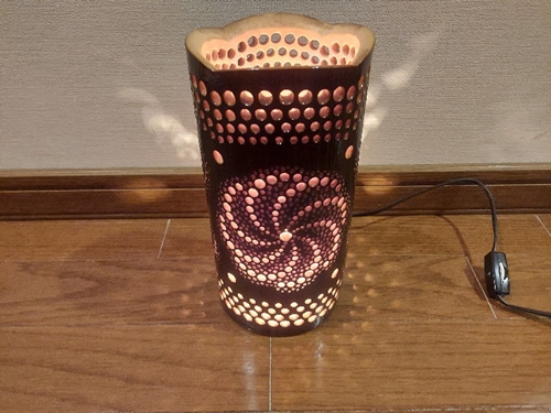 竹あかり 銀河Ｉ-1(表皮焦がしタイプ)／曼荼羅 天然素材 行