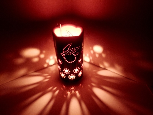 竹製 キャンドル ホルダー ウサギ Ｕ-1 (表皮焦がしタイプ)