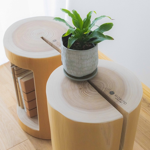 【MORITO】森の丸太スツール４種セット／/オットマン 椅子 