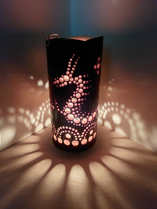 竹製キャンドルホルダー 龍 Ｒ-1 (表皮焦がしタイプ) ／ 竜 