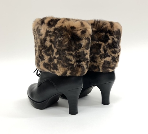 ファー レッグウォーマー レッキス ヒョウ柄 ／ 西本毛皮商
