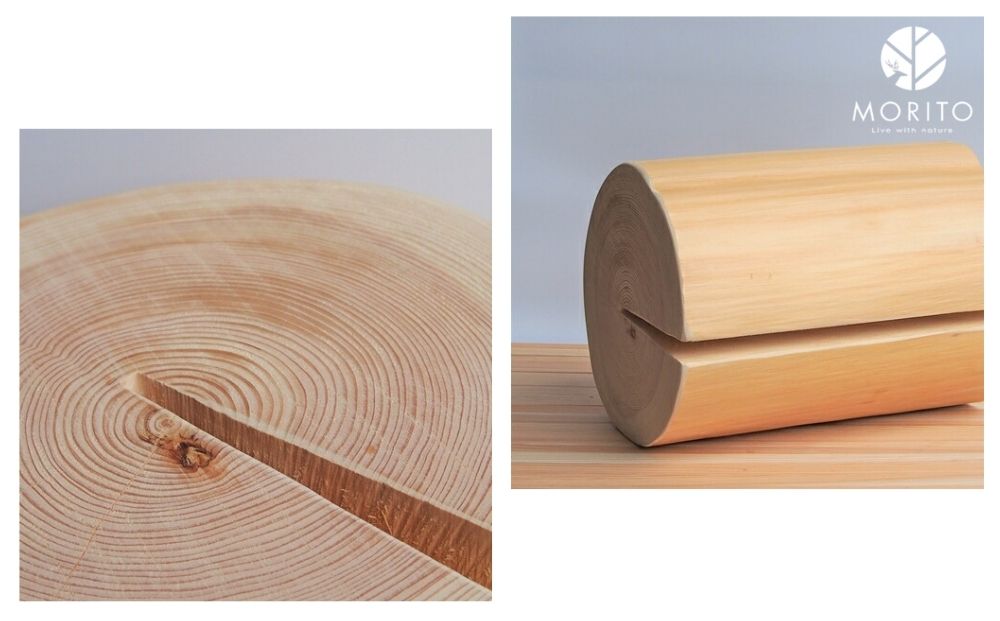 森の丸太スツール＜ヒノキ／磨き丸太仕上げ＞／ スツール 