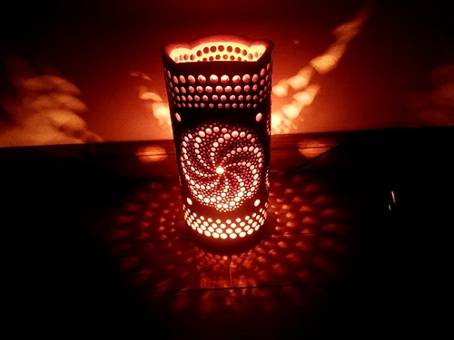 竹あかり 銀河Ｉ-1(表皮焦がしタイプ)／曼荼羅 天然素材 行