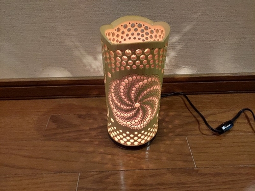 竹あかり 銀河Ｉ-2(表皮剥ぎタイプ)／曼荼羅 天然素材 行灯 