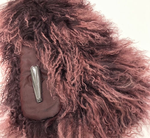 ファー マフラー チベットラム グラデーションボルドー ／ 