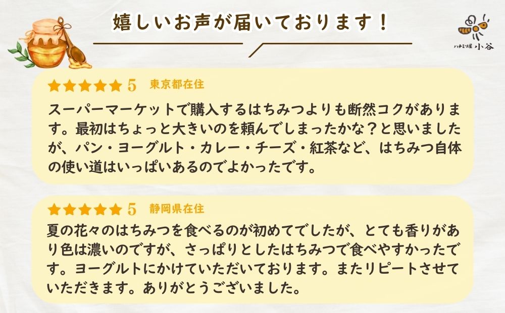 はちみつ 夏セット／ 国産 純粋 蜂蜜 ハチミツ ハニー 非加