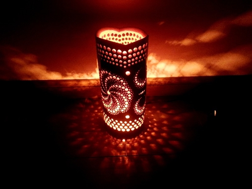 竹あかり 銀河Ｉ-1(表皮焦がしタイプ)／曼荼羅 天然素材 行