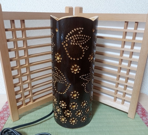 竹あかり うさぎ-1 (表皮焦がしタイプ) ／ ウサギ 天然素材 