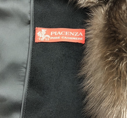 レディース ロングコート カシミヤ100％ ブラック ／ 西本毛