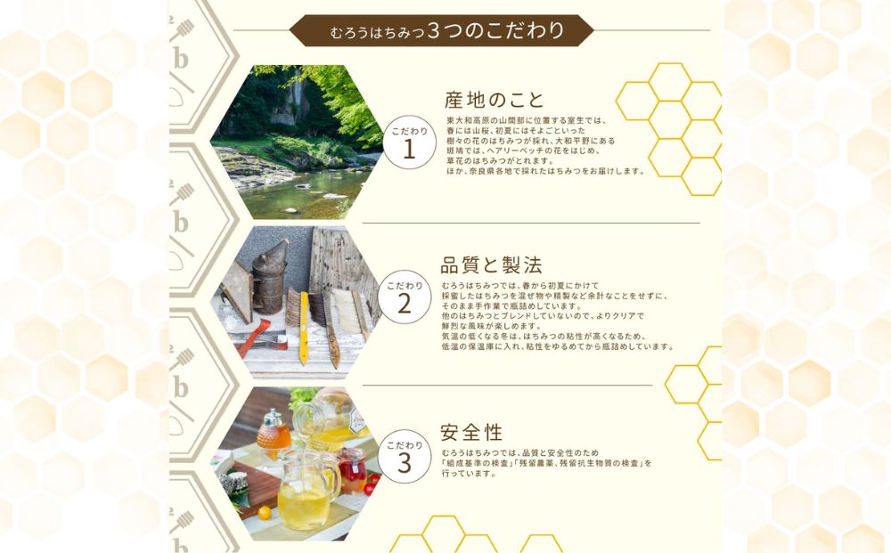 奈良産純粋はちみつ300g×2個(600g)／ むろうはちみつ 66832 室