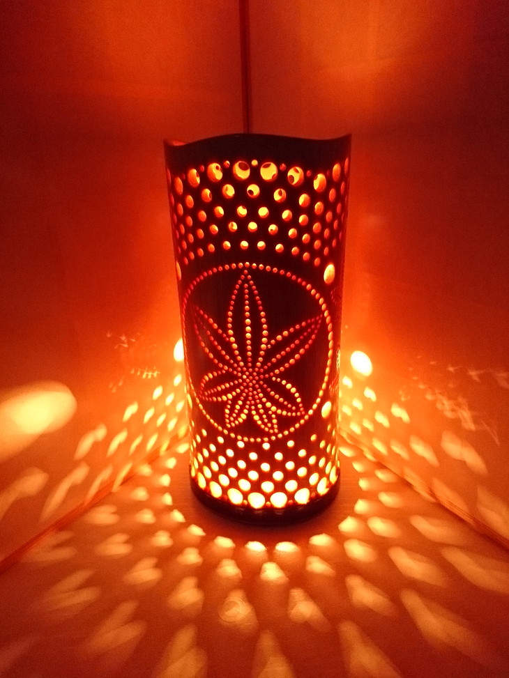 竹あかり カエデB-2(表皮剥ぎタイプ)／行灯 照明 間接照明 