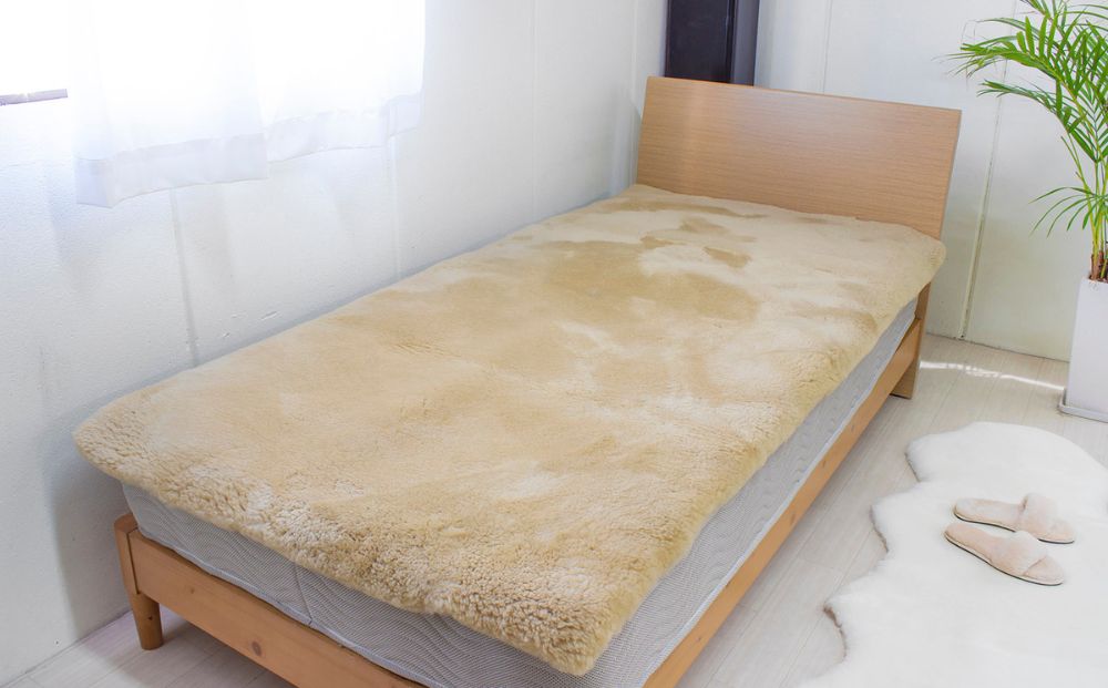 奈良 (株)マスダ製 純日本製 ムートン シングル シーツ／ 寝