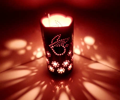 竹製 キャンドル ホルダー ウサギ Ｕ-1 (表皮焦がしタイプ)