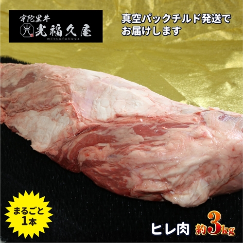 チルド 宇陀里牛 ヘレ肉 丸ごと １本 約３kg ／ ふるさと納