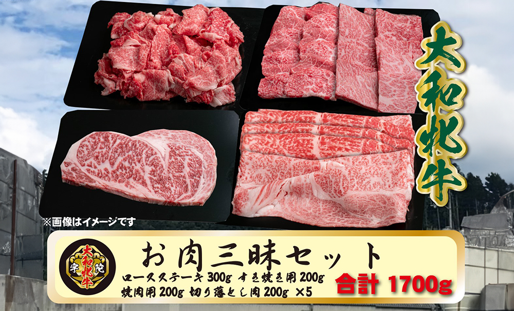 (冷凍) 大和牝牛 お肉 三昧 セット 1700g YMLS5 ／牛丼 肉じゃが