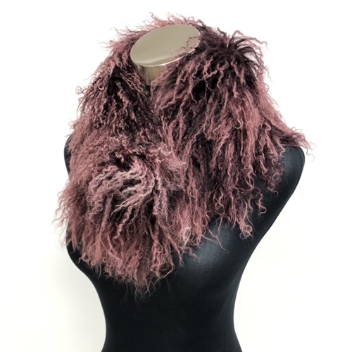 ファー マフラー チベットラム グラデーションボルドー ／ 