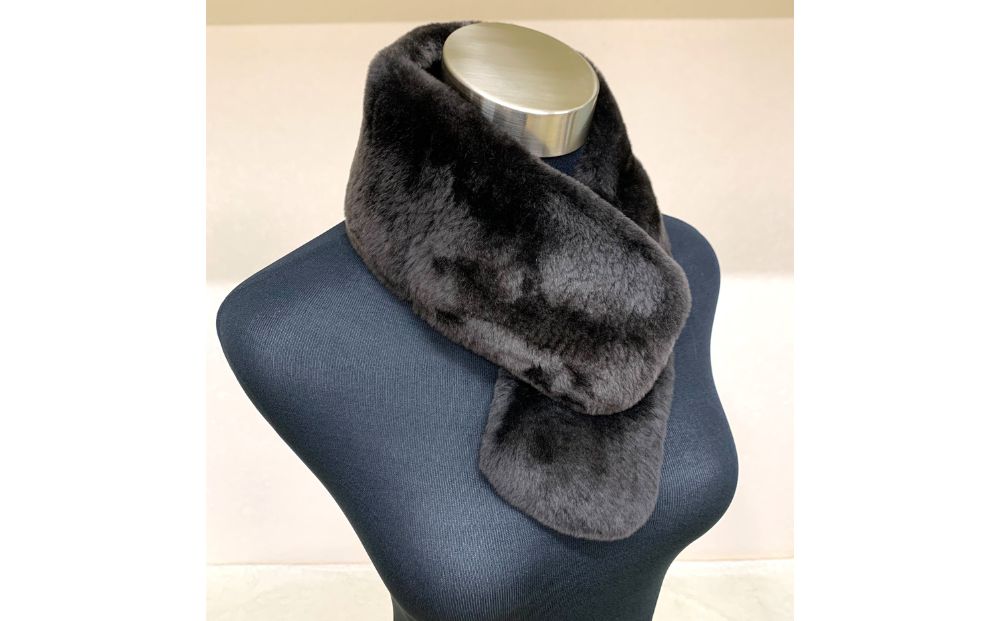 ファーマフラー ヌートリア ブラック ／西本毛皮商店 高品