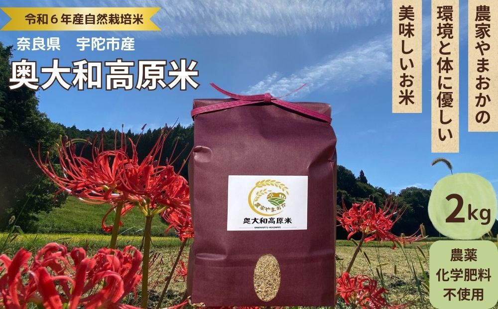 自然栽培米★新米[令和6年産]玄米 2kg 9月末より順次発送/自然栽培米 新米 令和6年産 玄米 農家やまおか 無農薬 国産 お米 奈良県 宇陀市 ふるさと納税 農薬不使用