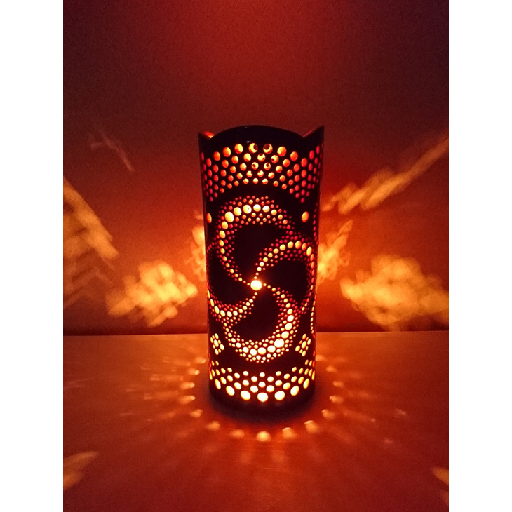 竹あかり カザグルマA-1(表皮焦がしタイプ)／行灯 照明 間接