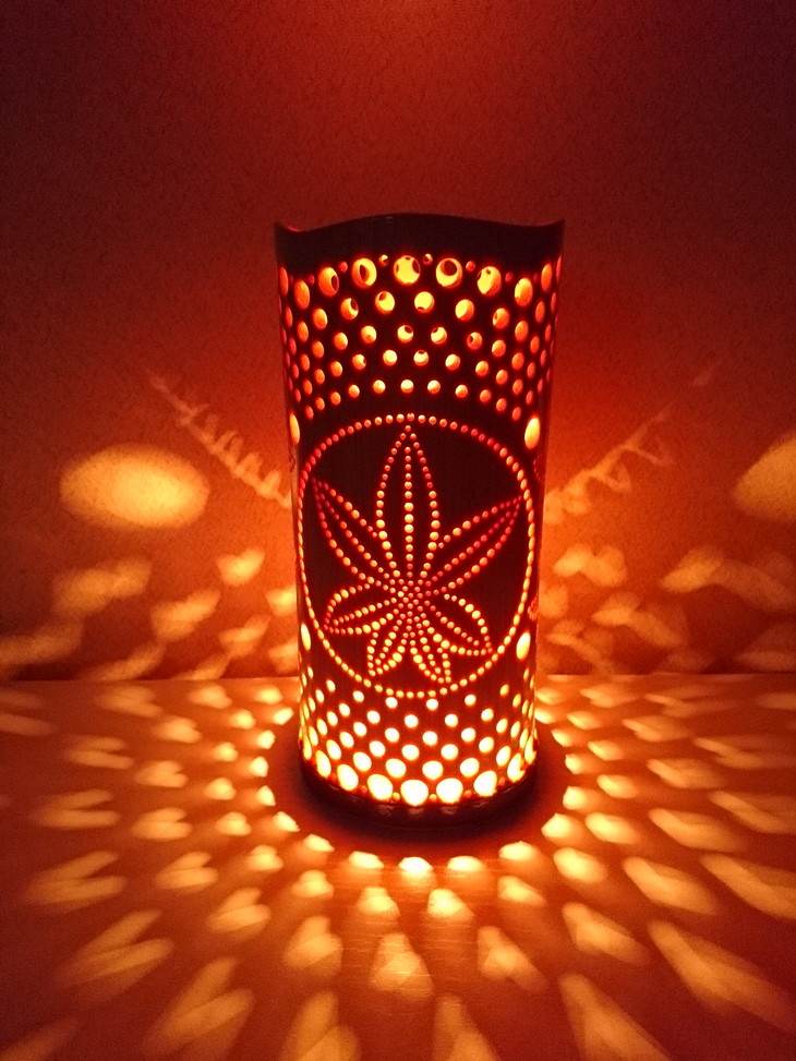 竹あかり カエデB-1(表皮焦がしタイプ)／行灯 照明 間接照明