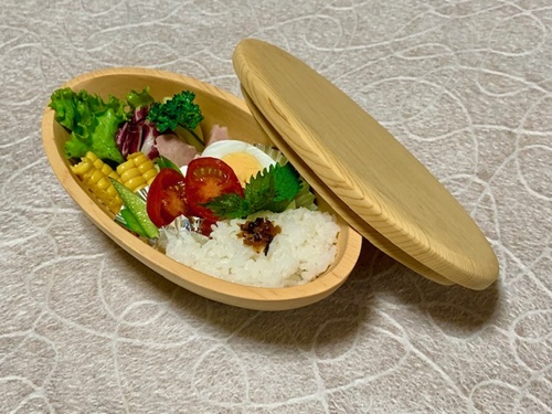 木曽檜 楕円型 ダイエット スリム 弁当箱／津田瑞苑 ボウル