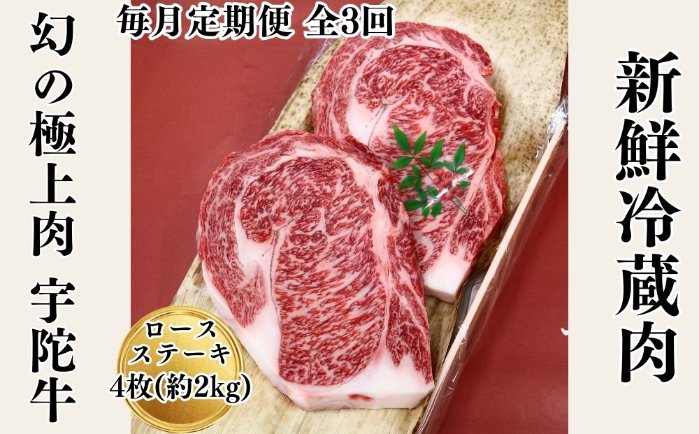 毎月定期便全3回 名産 認定肉 宇陀牛 国産 黒毛和牛 特選 ロ