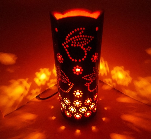 竹あかり うさぎ-1 (表皮焦がしタイプ) ／ ウサギ 天然素材