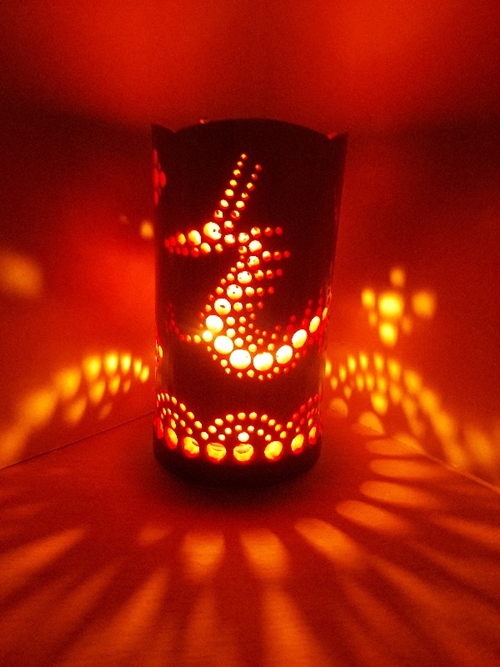 竹製キャンドルホルダー 龍 Ｒ-2 (表皮剥ぎタイプ) ／ 竜 た