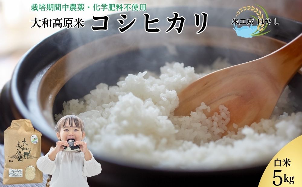 ＜先行予約＞令和7年宇陀市産 コシヒカリ白米 5kg 栽培期間